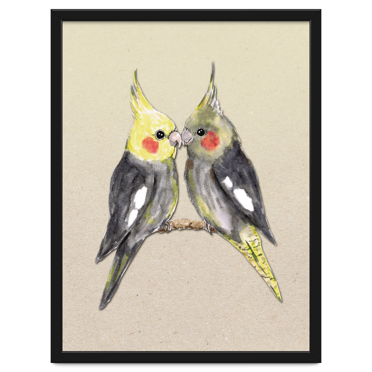 Two cute cockatiels
