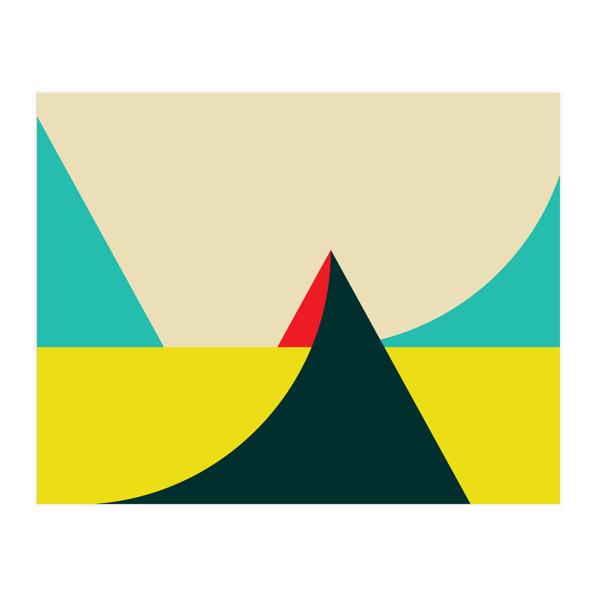 Geometric shapes No. 7 - yellow, turquoise, green & red (Print Only)