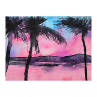 Tropical sunset || watercolor (Print Only)