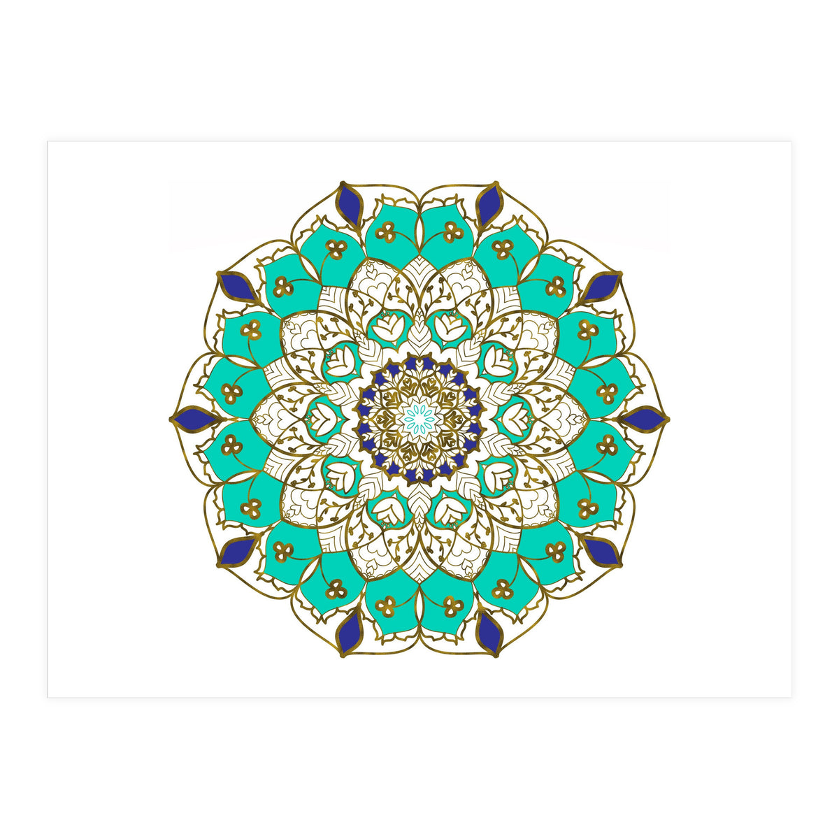 Blue and Gold Mandala (Print Only)