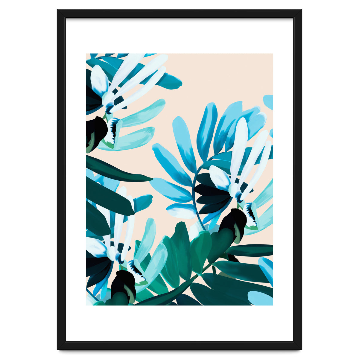 Large bluish botanical leaves