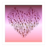 Heart collage of golden Cupid like characters (Print Only) thumbnail