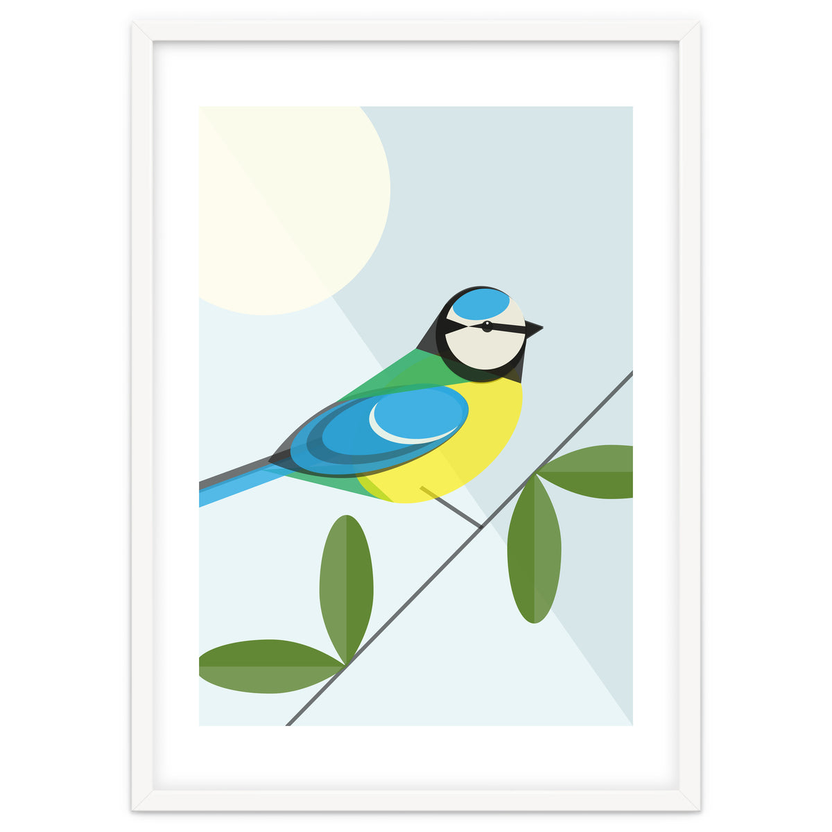 Mid Century Geometric Blue Tit