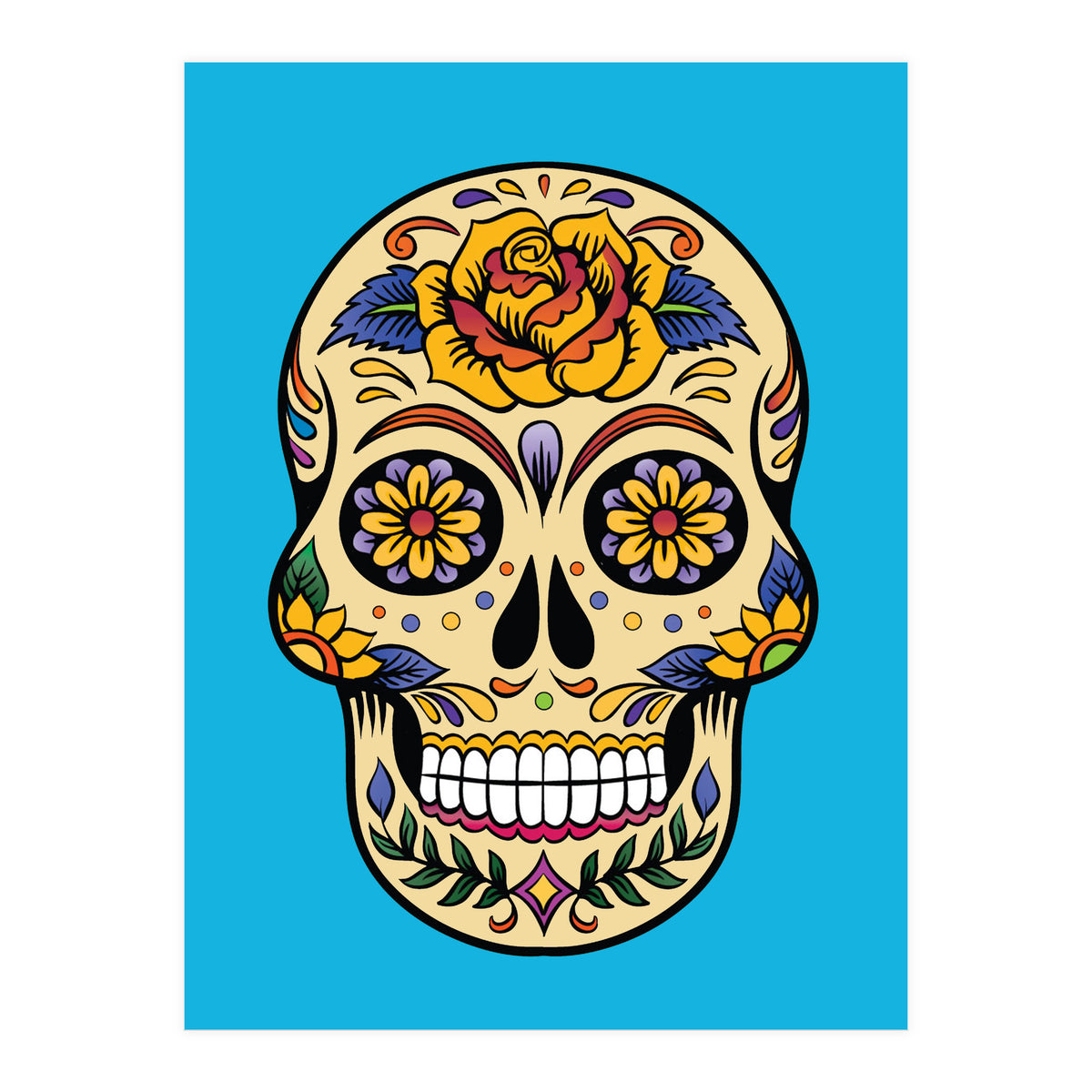 Colorful Skull II (Print Only)