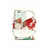 Welsh Dragon in the Bath, Funny Bathroom Humour, Wales, Britain, United Kingdom  (Print Only) thumbnail