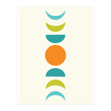 Abstract Moons Teal and Orange  (Print Only) thumbnail
