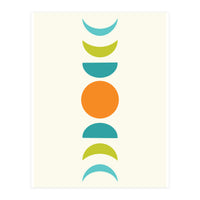 Abstract Moons Teal and Orange  (Print Only)