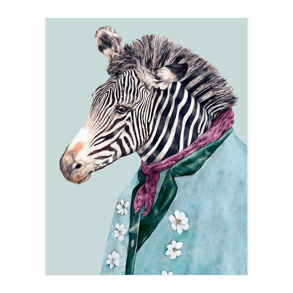 Zebra Blue (Print Only)