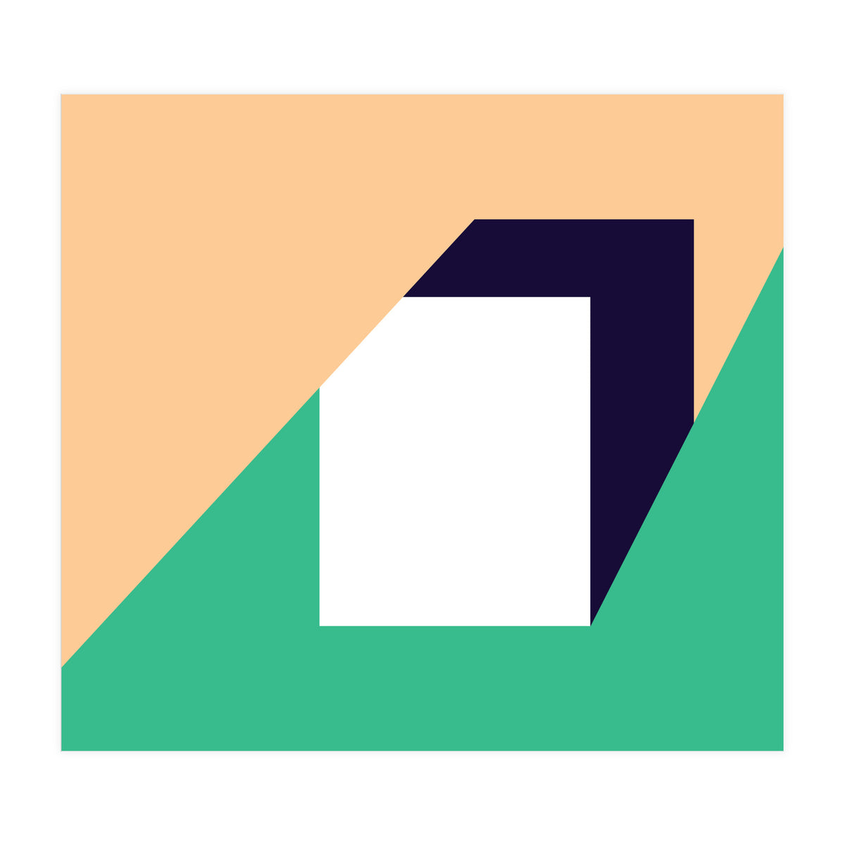 Geometric Shapes No. 61 - pink, green & dark blue (Print Only)