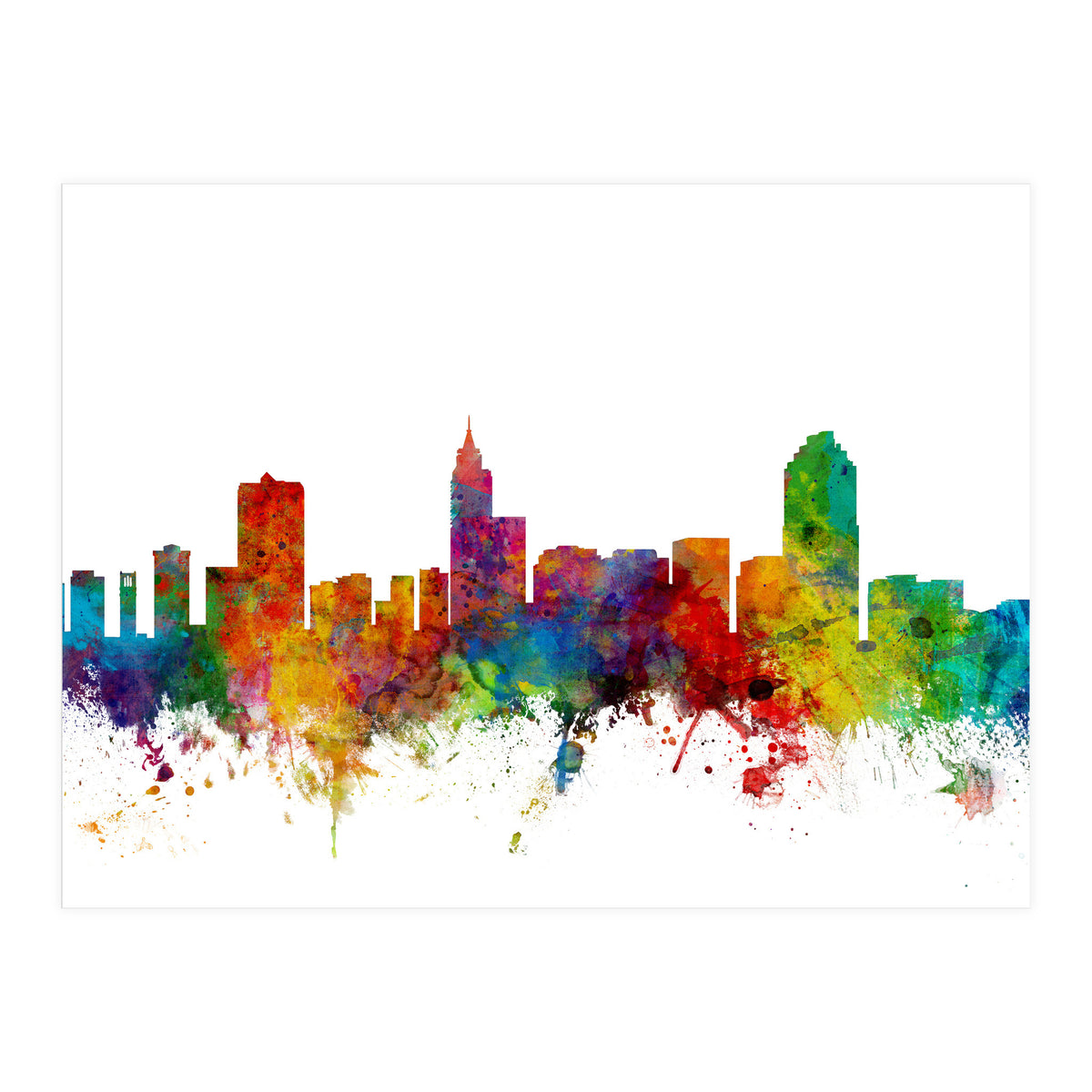 Raleigh North Carolina Skyline (Print Only)