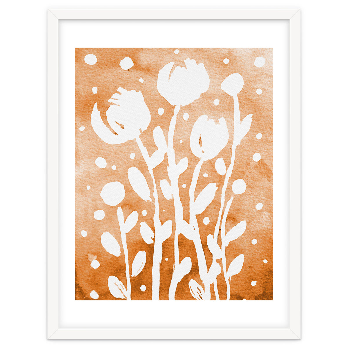 Abstract Flowers Orange