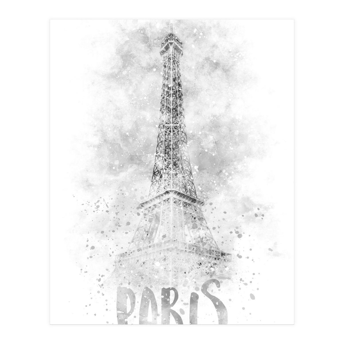 Monochrome Art EIFFEL TOWER | watercolor (Print Only)