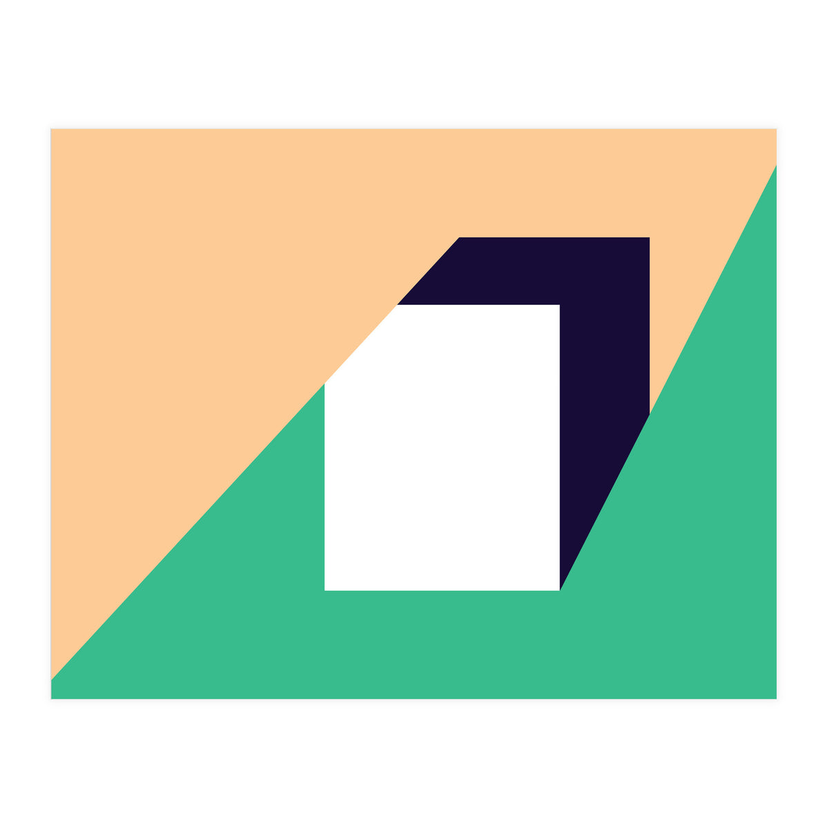 Geometric Shapes No. 61 - pink, green & dark blue (Print Only)