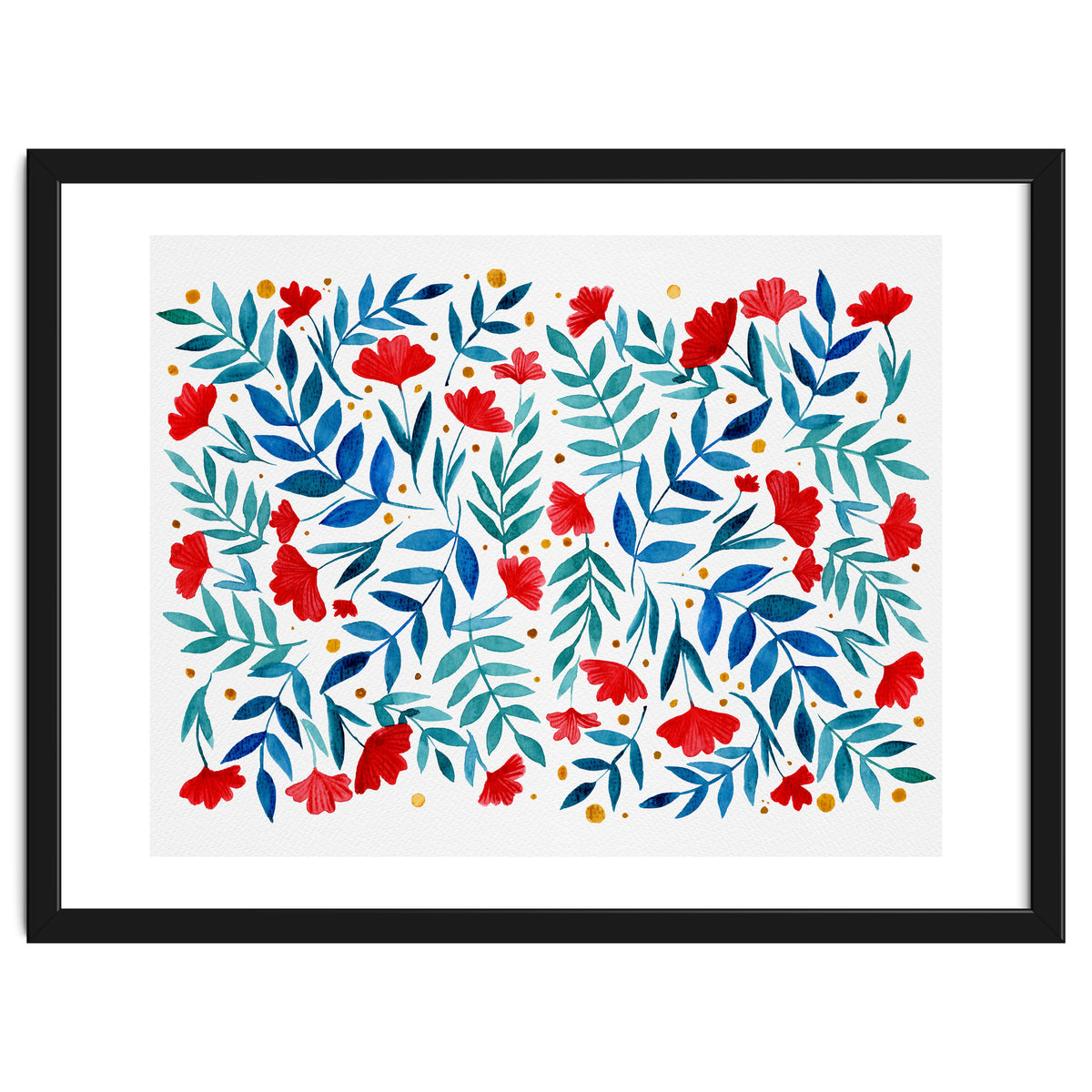 Magical garden - red and turquoise