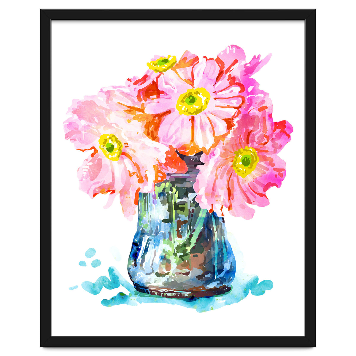 Watercolor Flower Pot