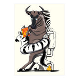 Wildebeest on the toilet, Funny Bathroom Humour (Print Only) thumbnail