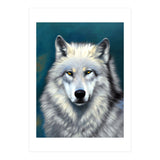 The Wolf, Animal Portrait Painting, Wildlife Forest Jungle Dog, Mystery Eclectic Rustic (Print Only) thumbnail