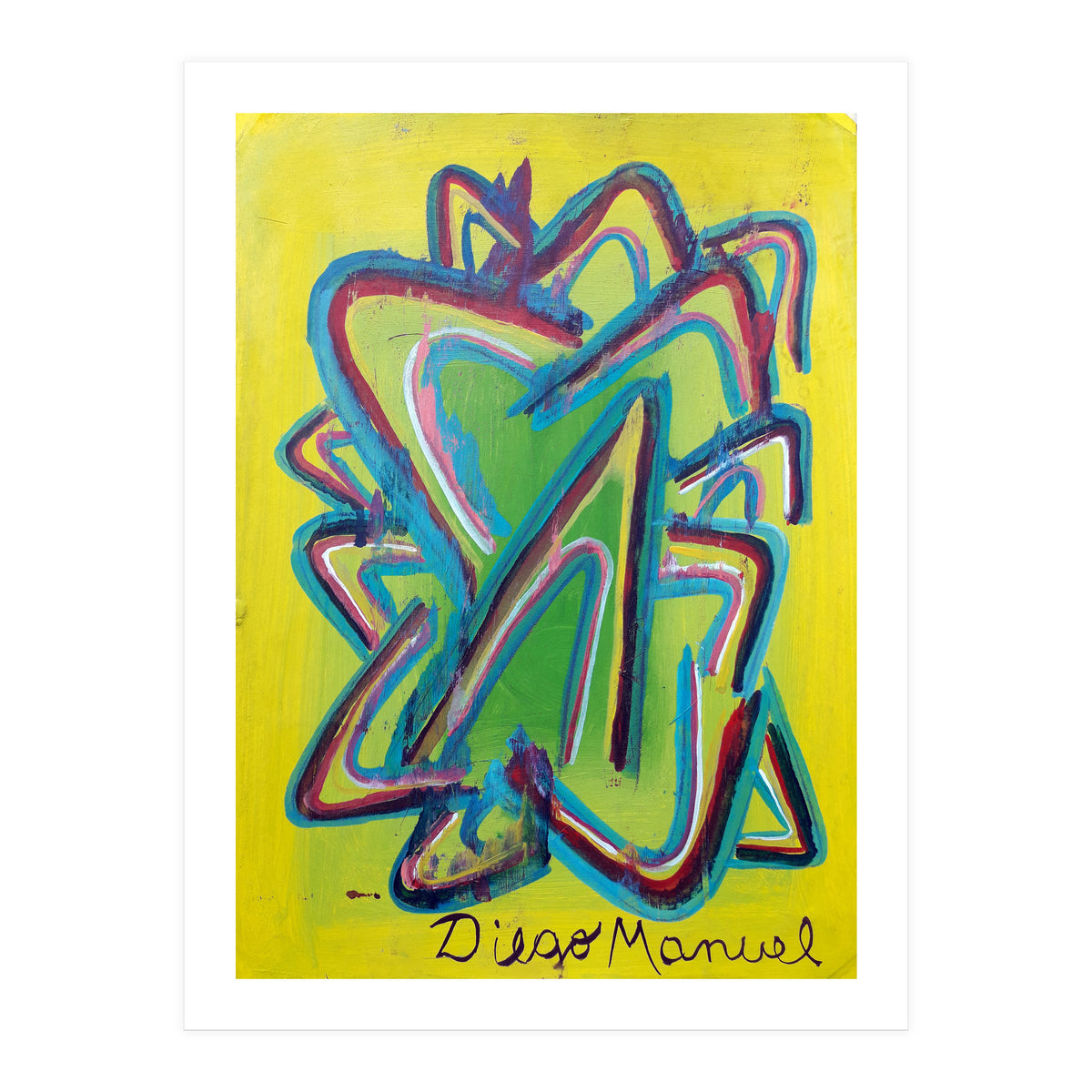 Forma Celeste Sobre Amarillo 2 (Print Only)