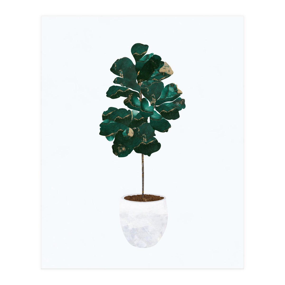 FIddle Leaf Fig gold and green (Print Only)