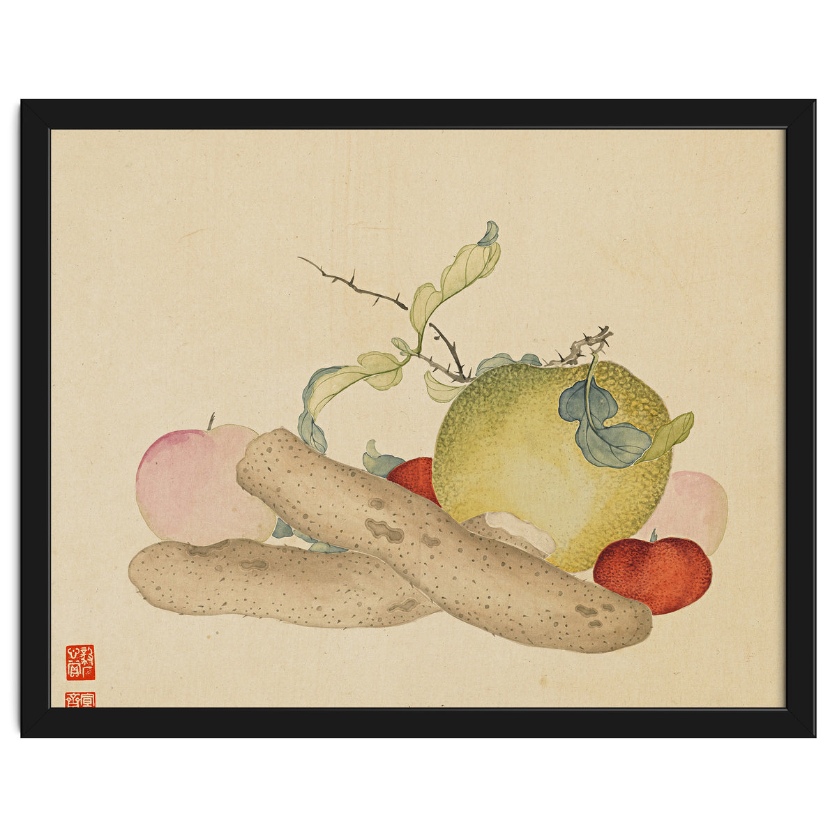 Wang Chengyu~flowers And Vegetables, Vegetables, Fruits, Yam, Apple, Pear