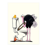 Ostrich on the Toilet, Funny Bathroom Humour (Print Only) thumbnail