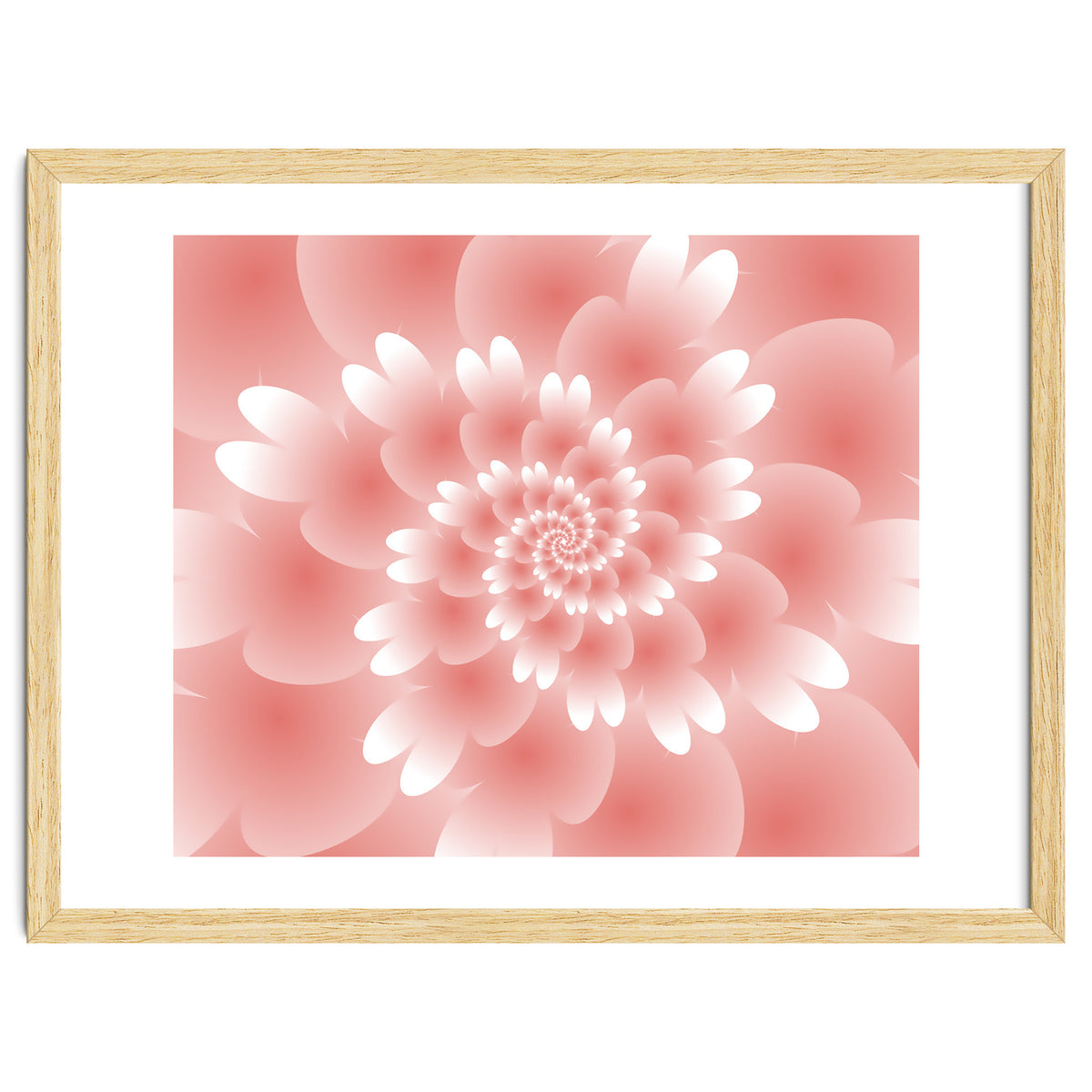 Abstract Orange Spiral Feather 3D ART