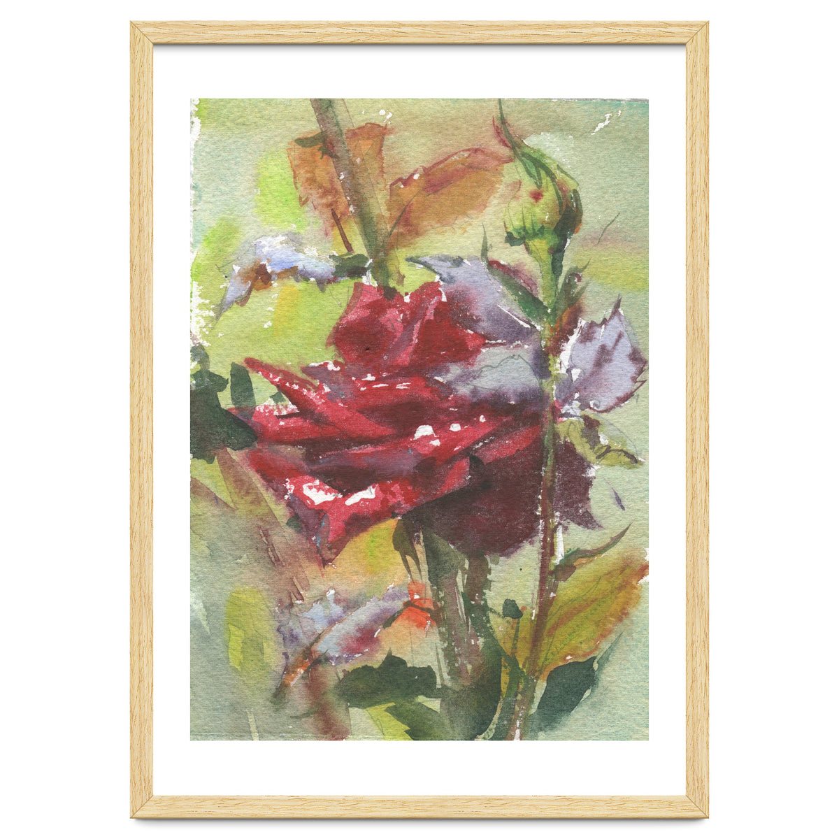 Spice Rose watercolor painting