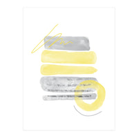 Watercolor Shapes No. 1 | Illuminating Yellow & Ultimate Grey (Print Only)