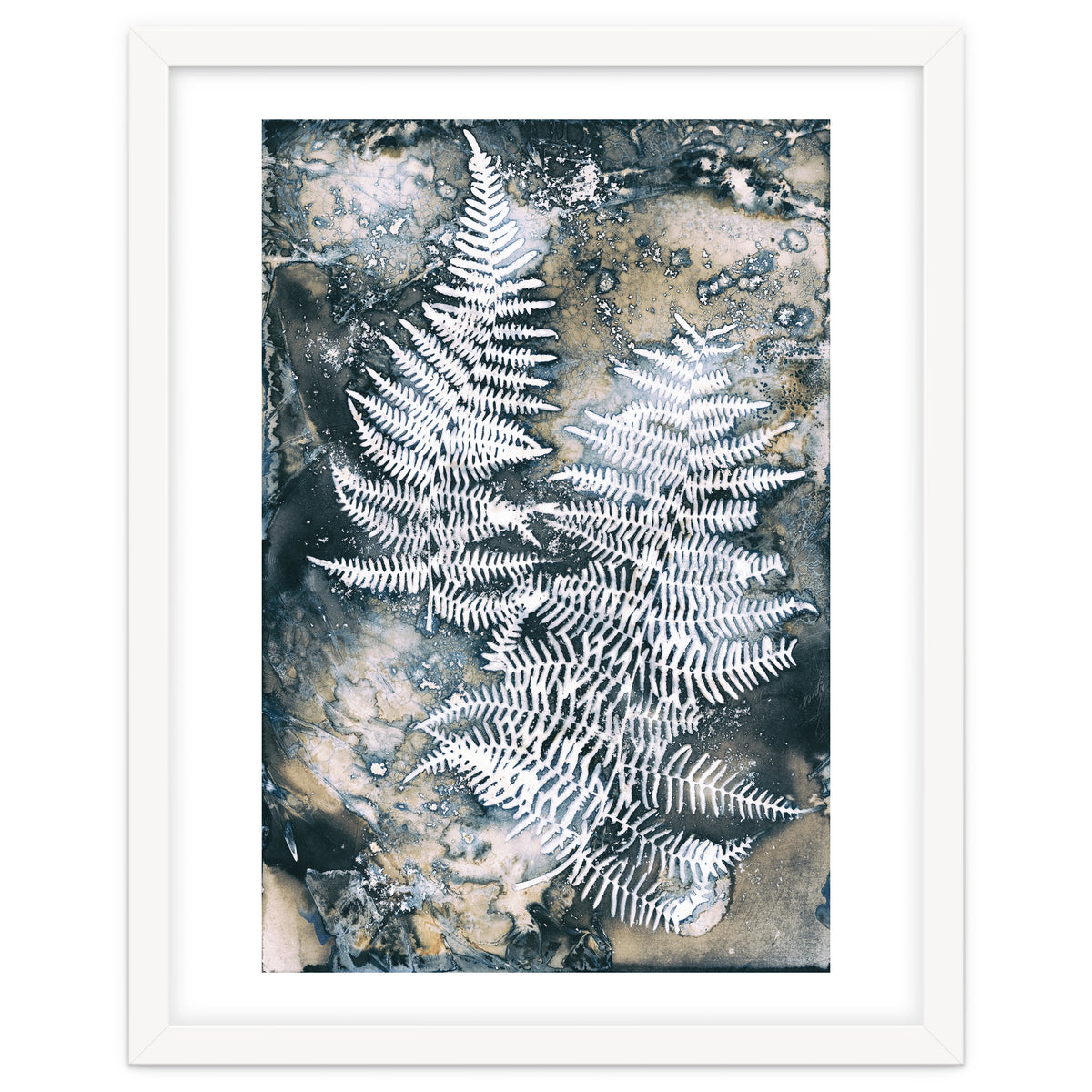 Indigo Blue Botanical Leaves No. 12