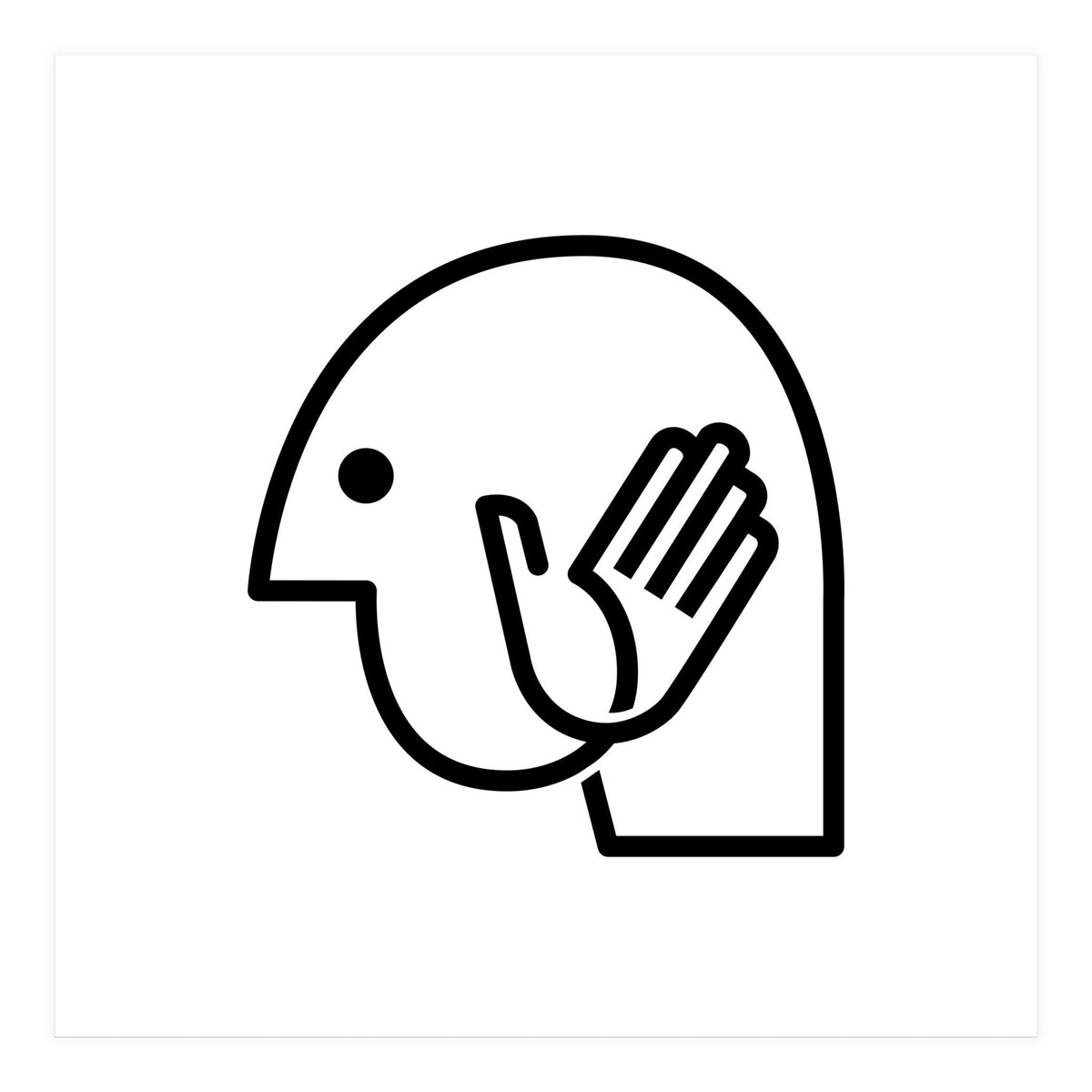 Head Hand_White (Print Only)