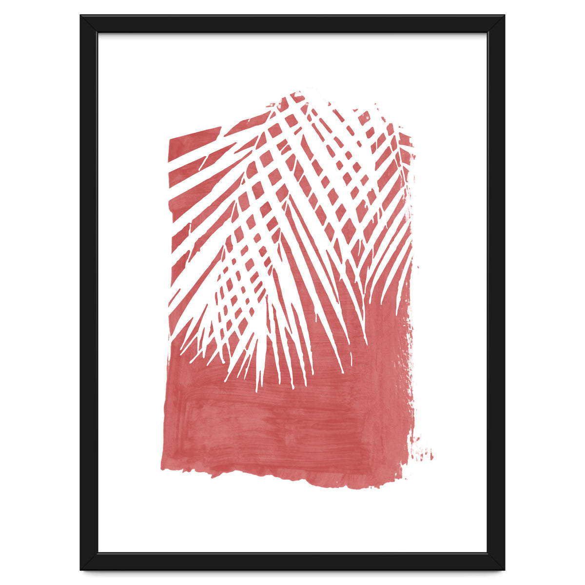 Palm Leaves On Red