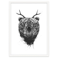 Angry Bear With Antlers