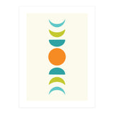 Abstract Moons Teal and Orange  (Print Only) thumbnail