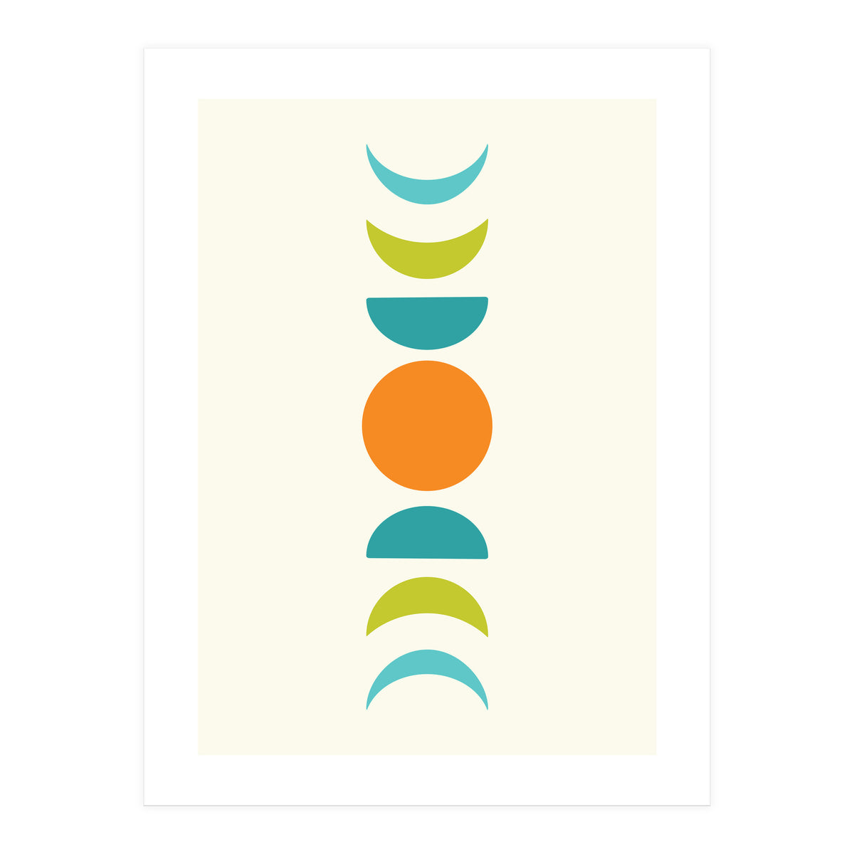 Abstract Moons Teal and Orange  (Print Only)