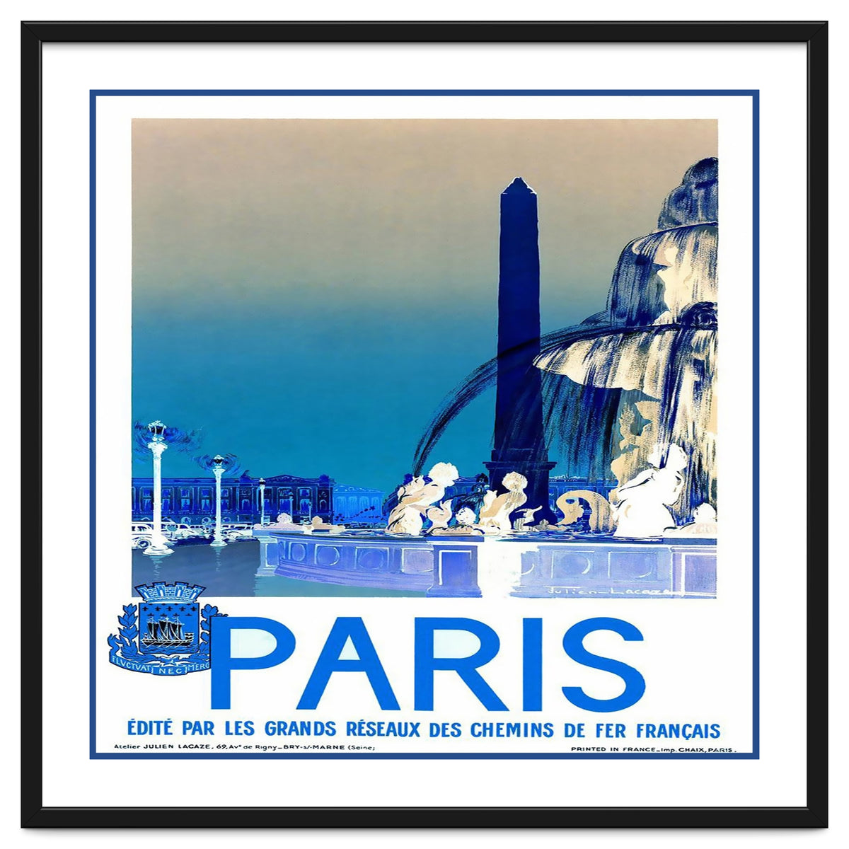 Travel Poster Paris Vintage
