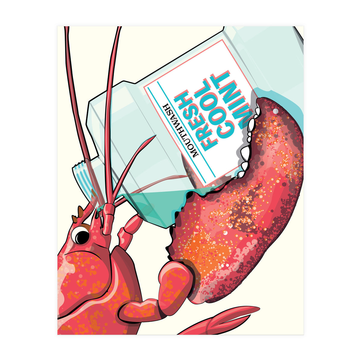 Lobster Drinking Mouthwash (Print Only)