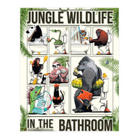 Jungle Wildlife in the Bathroom, funny toilet humour (Print Only)