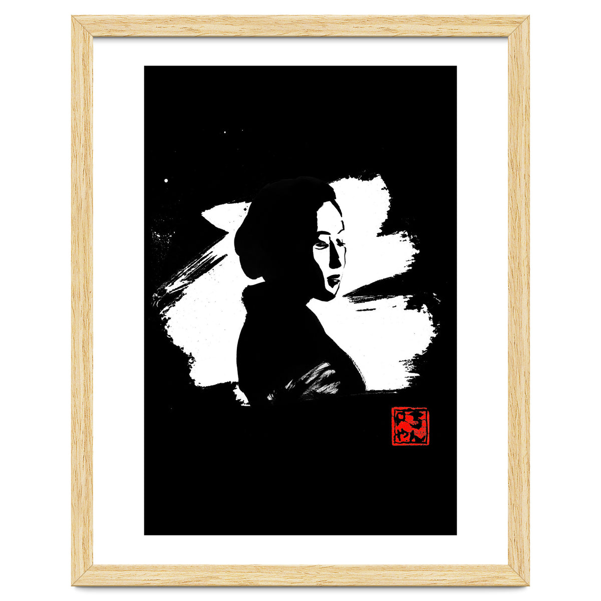 Black gesiha in white