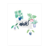 Black Cat And House Plants (Print Only) thumbnail
