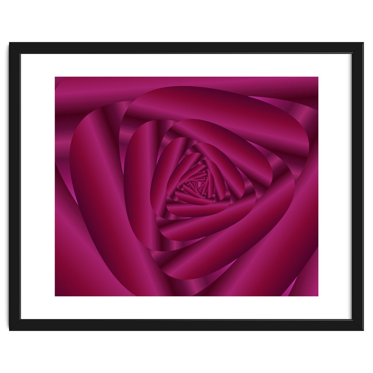 Pink Color Rose Swirl Art