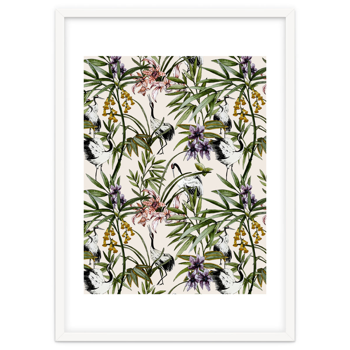 Asian crane pattern - 02