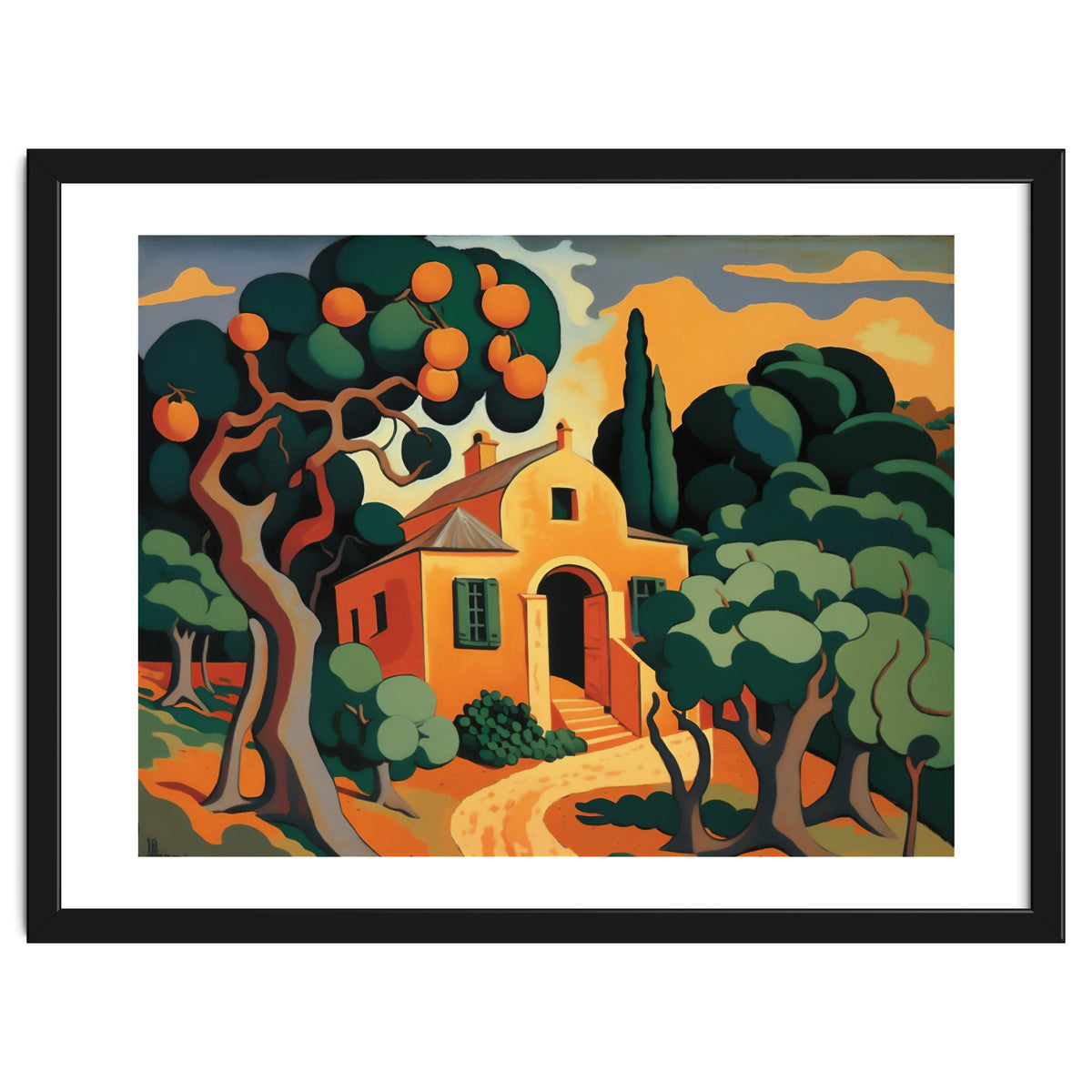 Orange House, Orange Tree Painting