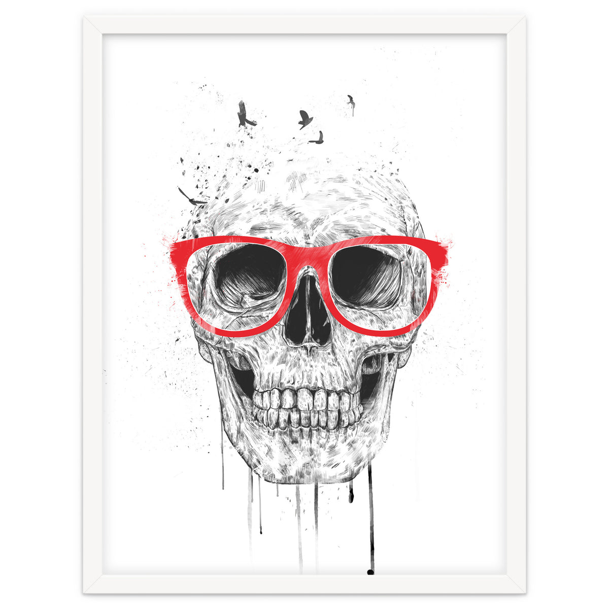 Skull With Red Glasses