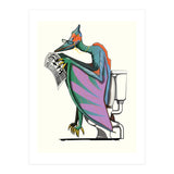 Dinosaur Pterodactyl on the Toilet, Funny Bathroom Humour (Print Only) thumbnail