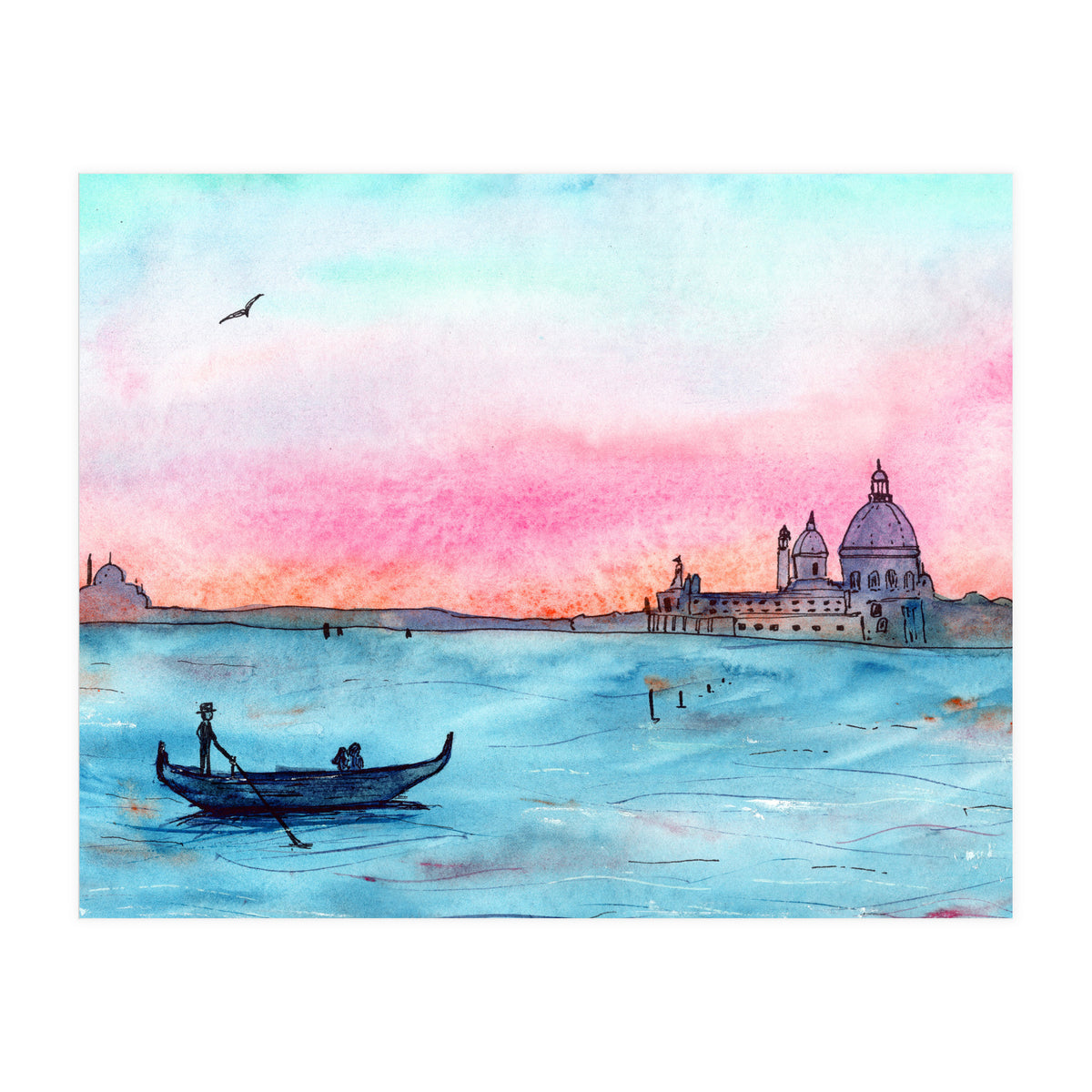 Sunset in Venice || watercolor (Print Only)