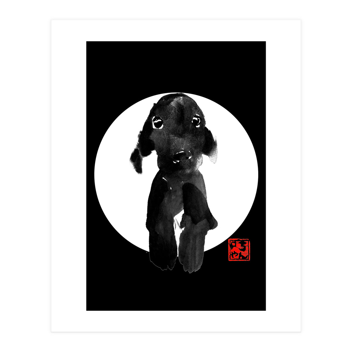 cute dog in white (Print Only)