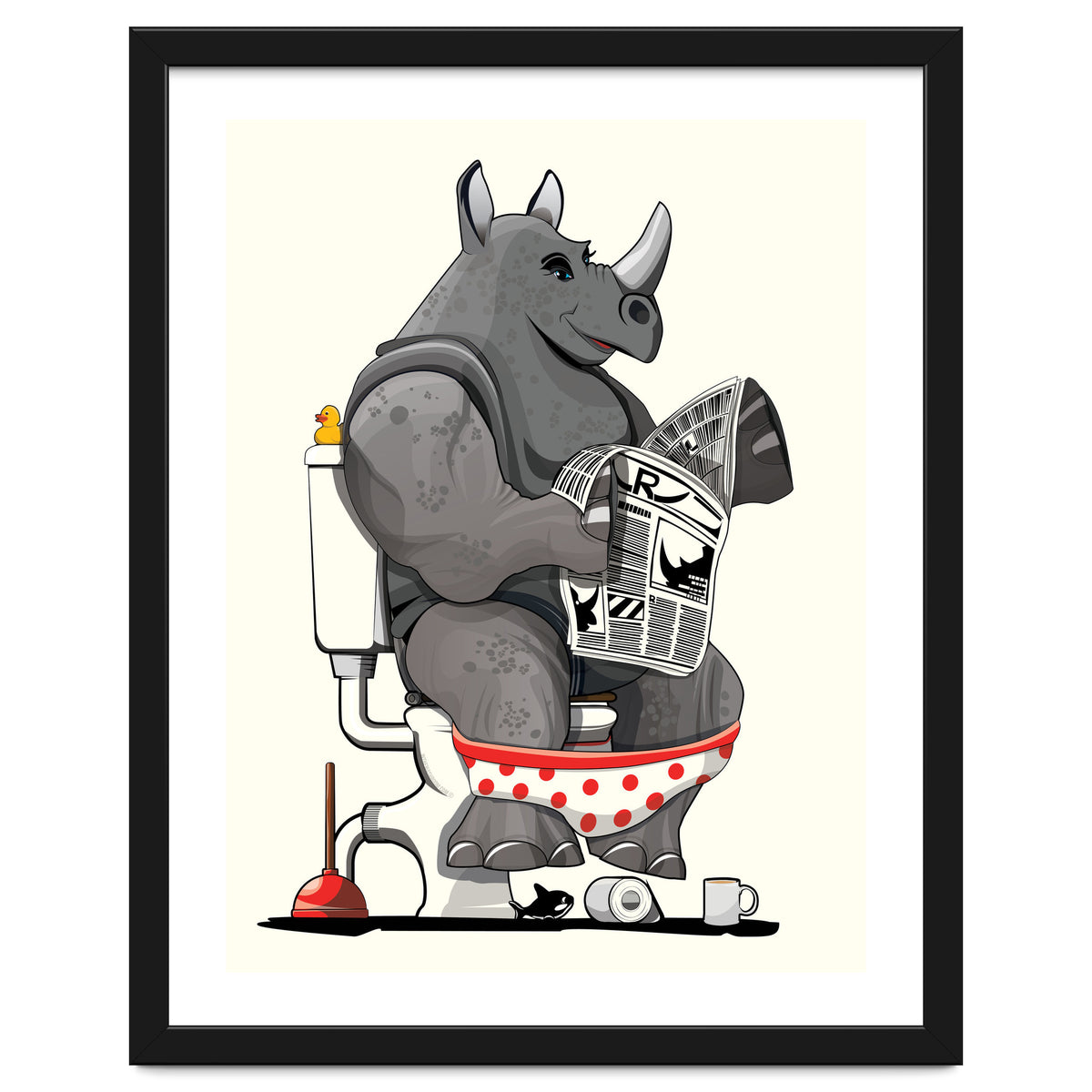 Rhinoceros on the Toilet, Funny Bathroom Humour