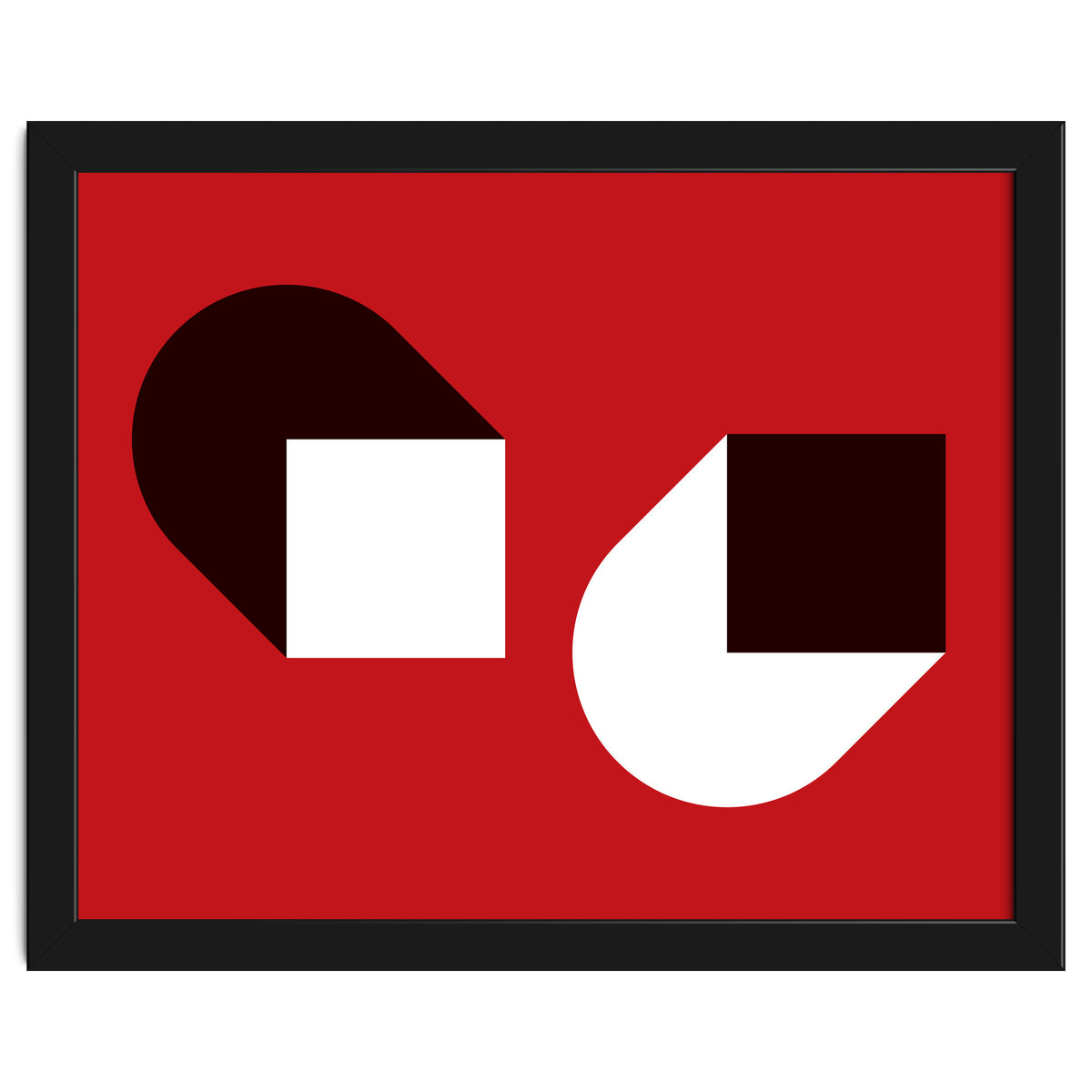 Geometric Shapes No. 38 - red, white & black