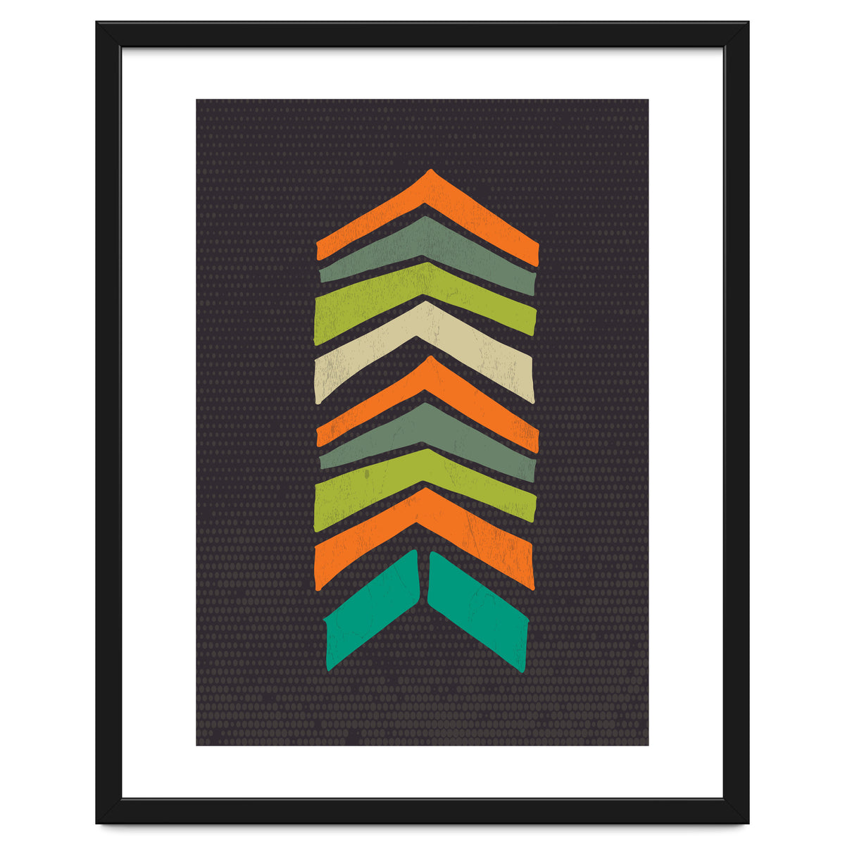 Retro Chevron Print Orange Teal Variation