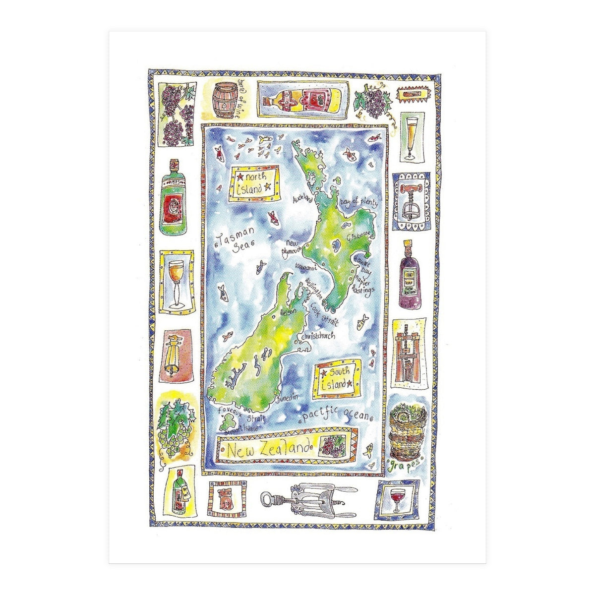 A wine map of New Zealand (Print Only)
